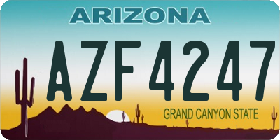 AZ license plate AZF4247