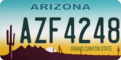 AZ license plate AZF4248