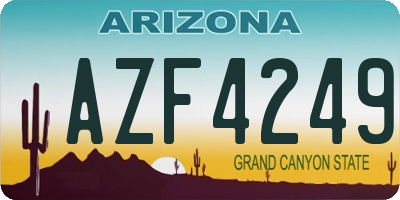 AZ license plate AZF4249