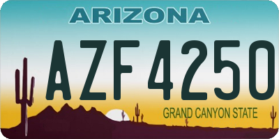 AZ license plate AZF4250