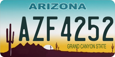 AZ license plate AZF4252