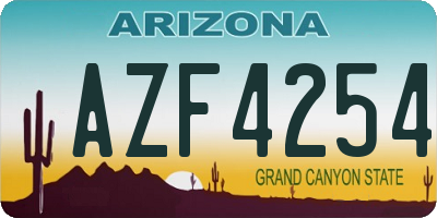 AZ license plate AZF4254
