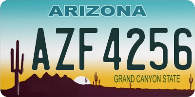 AZ license plate AZF4256