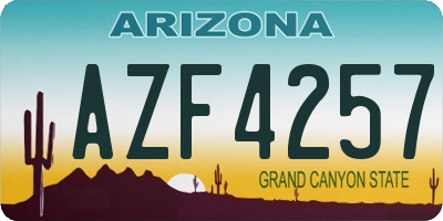 AZ license plate AZF4257