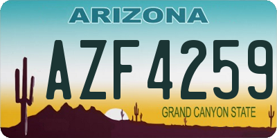 AZ license plate AZF4259