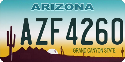 AZ license plate AZF4260