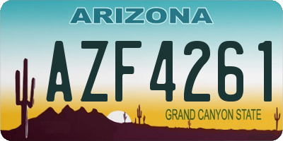 AZ license plate AZF4261