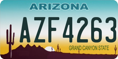 AZ license plate AZF4263