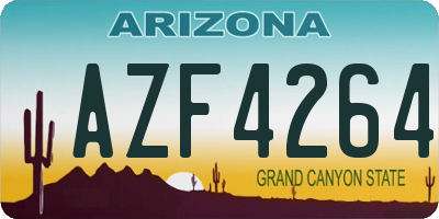 AZ license plate AZF4264