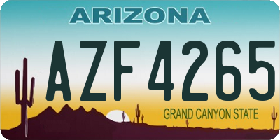 AZ license plate AZF4265