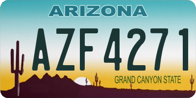 AZ license plate AZF4271