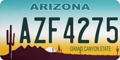 AZ license plate AZF4275