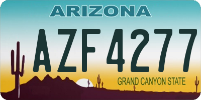 AZ license plate AZF4277