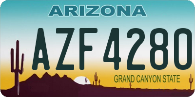 AZ license plate AZF4280