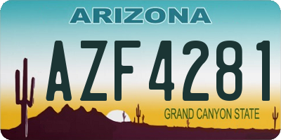 AZ license plate AZF4281