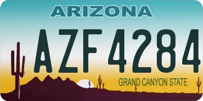 AZ license plate AZF4284