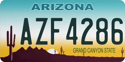 AZ license plate AZF4286