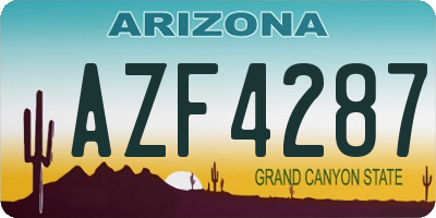 AZ license plate AZF4287