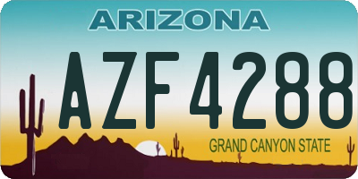 AZ license plate AZF4288