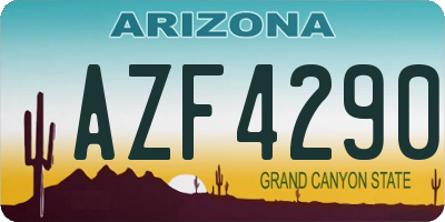 AZ license plate AZF4290