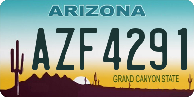 AZ license plate AZF4291