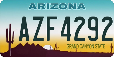 AZ license plate AZF4292