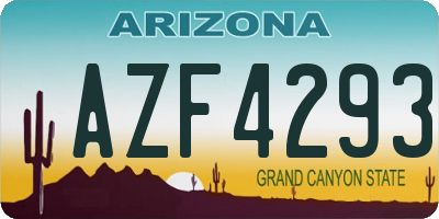 AZ license plate AZF4293
