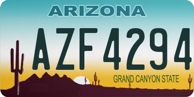 AZ license plate AZF4294