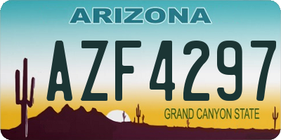 AZ license plate AZF4297