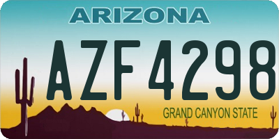 AZ license plate AZF4298