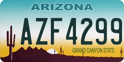 AZ license plate AZF4299