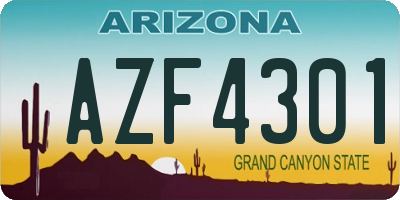 AZ license plate AZF4301