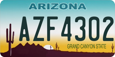 AZ license plate AZF4302
