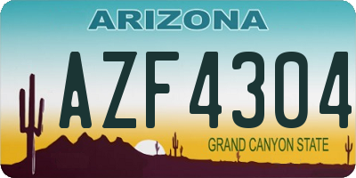 AZ license plate AZF4304