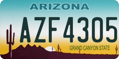 AZ license plate AZF4305