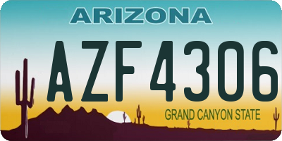 AZ license plate AZF4306