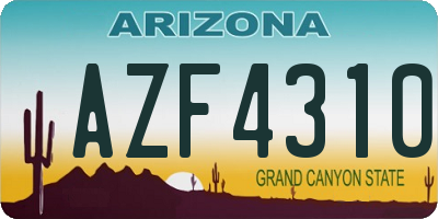 AZ license plate AZF4310