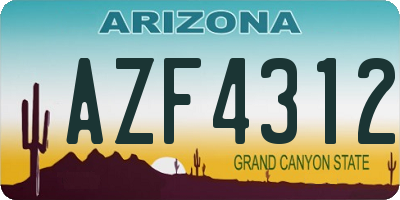 AZ license plate AZF4312