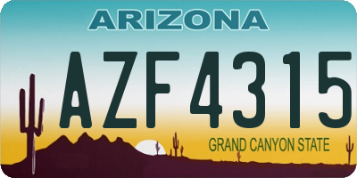 AZ license plate AZF4315
