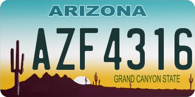 AZ license plate AZF4316
