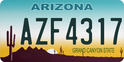 AZ license plate AZF4317