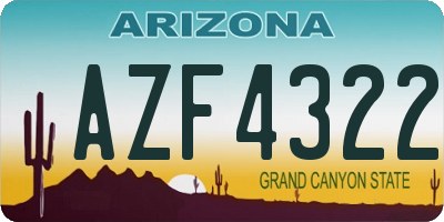 AZ license plate AZF4322