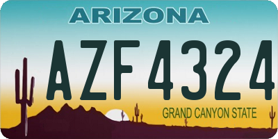 AZ license plate AZF4324