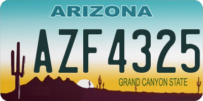 AZ license plate AZF4325