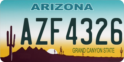 AZ license plate AZF4326