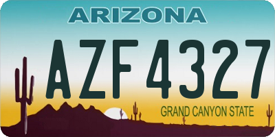 AZ license plate AZF4327