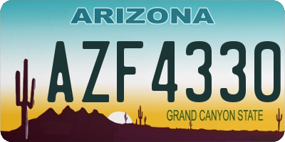 AZ license plate AZF4330