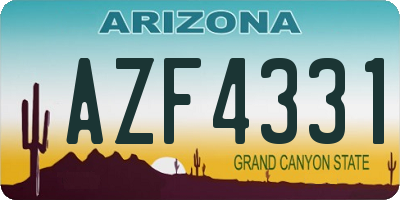 AZ license plate AZF4331