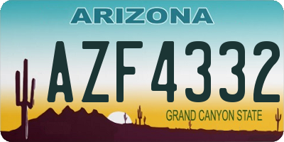 AZ license plate AZF4332