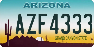 AZ license plate AZF4333